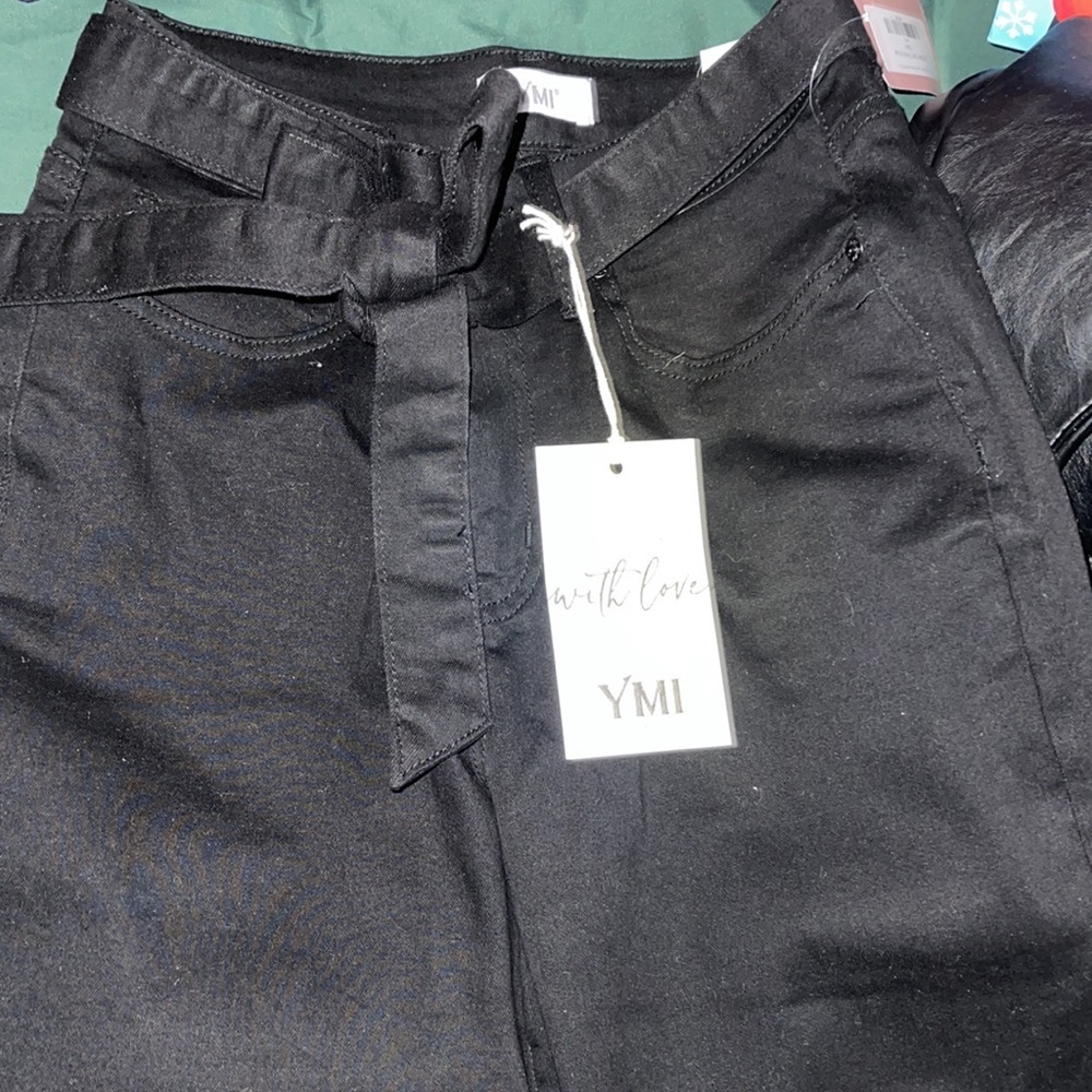 7/28 high-rise frayed flare jeans with Tie black - Picture 4 of 7
